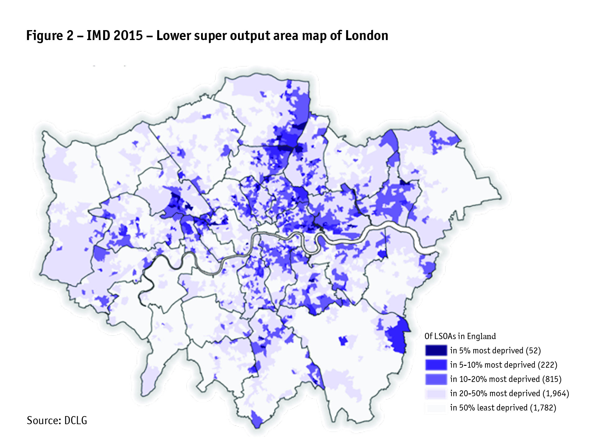IMD 2015 - Lower super output area map of London