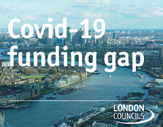 London skyline with text "2 billion budget gap"