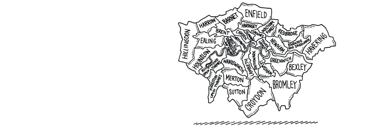 Hand drawn map of London