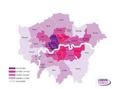 London population and visits infographic